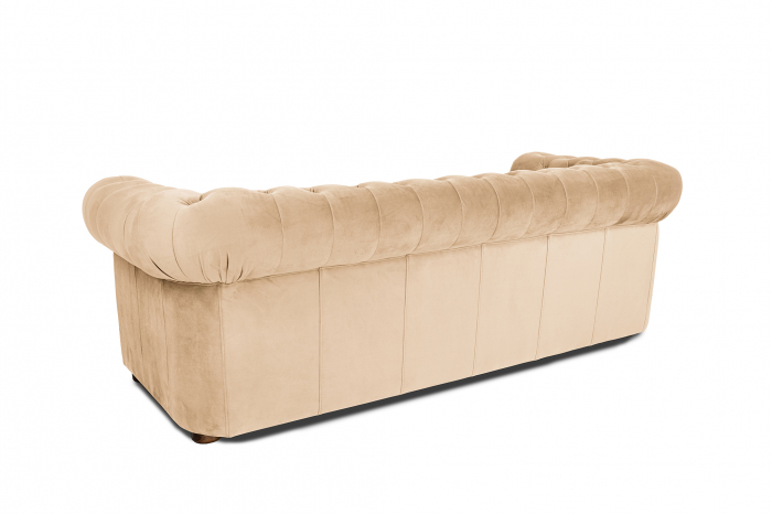 Canapea extensibila Chesterfield, 3 locuri, Bej, 203x80x86 cm [7]
