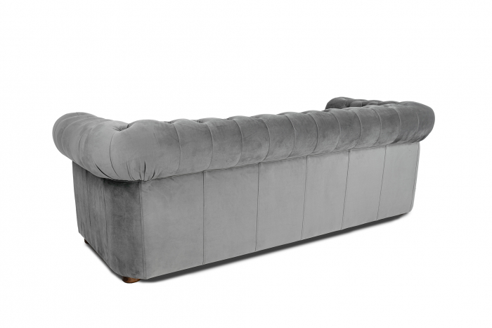 Canapea extensibila Chesterfield, 3 locuri, Gri, 203x80x86 cm [7]