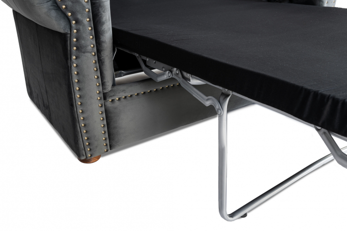 Canapea extensibila Chesterfield, 3 locuri, Gri, 203x80x86 cm [10]