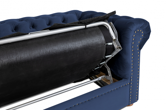 Canapea extensibila Chesterfield, 3 locuri, albastru petrol, 203x80x86 cm [10]