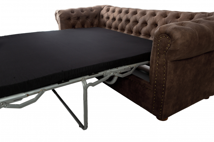 Canapea extensibila Chesterfield, 3 locuri, Maro, 203x80x86 cm [6]