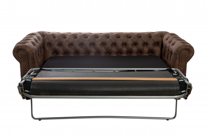 Canapea extensibila Chesterfield, 3 locuri, Maro, 203x80x86 cm [5]