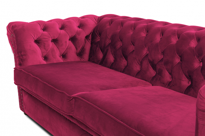 Canapea extensibila Chesterfield, 3 locuri, bordeaux , 203x80x86 cm [6]