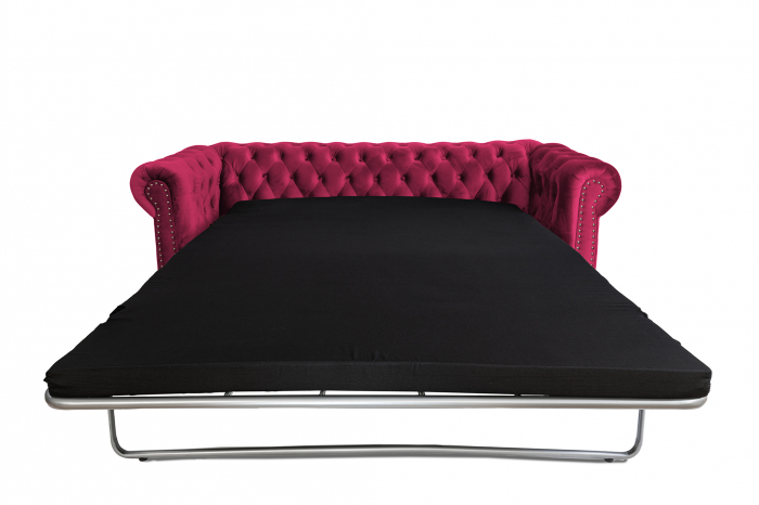 Canapea extensibila Chesterfield, 3 locuri, bordeaux , 203x80x86 cm [4]