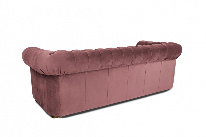 Canapea extensibila Chesterfield, 3 locuri, Roz, 203x80x86 cm [7]