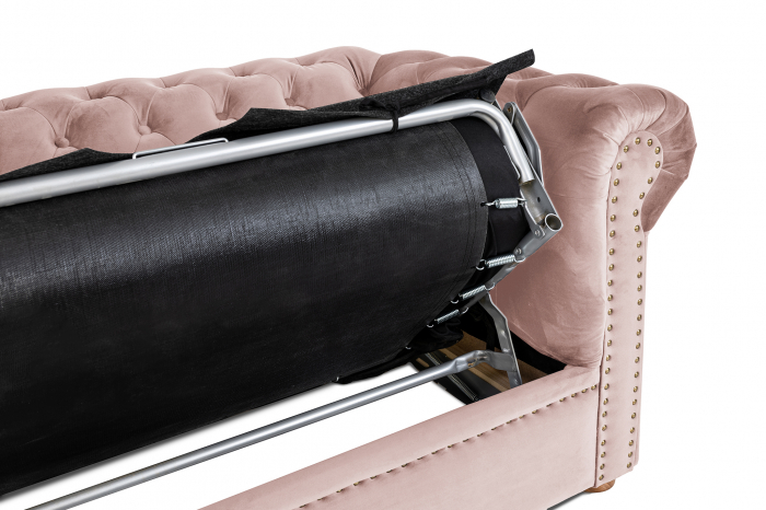 Canapea extensibila Chesterfield, 3 locuri, Roz, 203x80x86 cm [10]