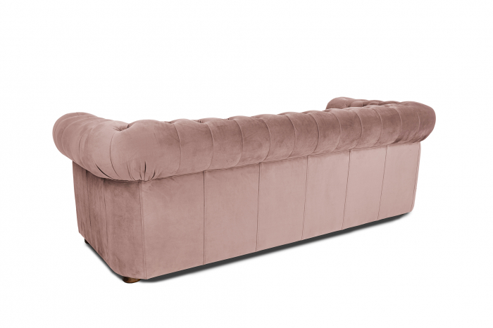 Canapea extensibila Chesterfield, 3 locuri, Roz, 203x80x86 cm [7]