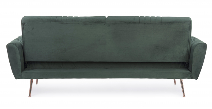 Canapea extensibila Jonny, Lemn/Otel/Spuma/Poliester, Verde, 210x83x85 cm [7]