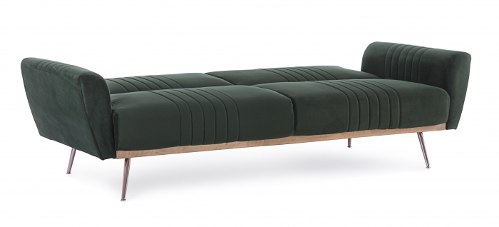 Canapea extensibila Jonny, Lemn/Otel/Spuma/Poliester, Verde, 210x83x85 cm [11]