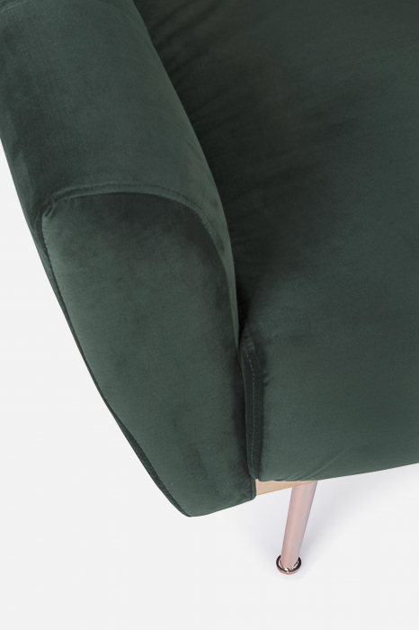 Canapea extensibila Jonny, Lemn/Otel/Spuma/Poliester, Verde, 210x83x85 cm [5]