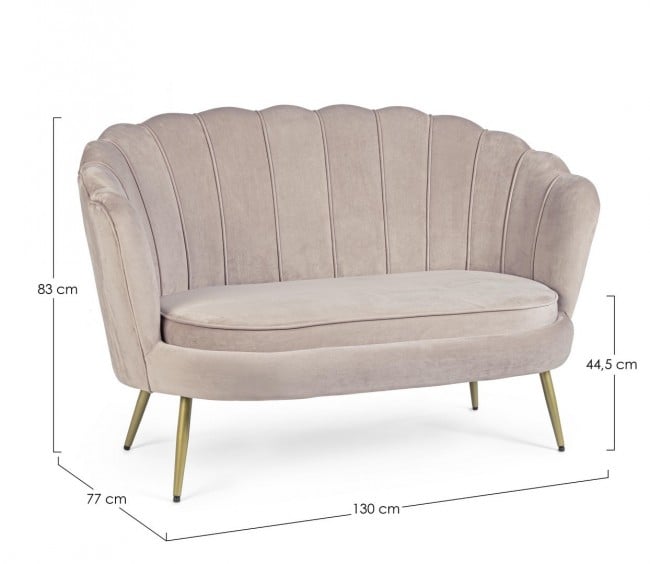 Canapea Giliola, Lemn de pin, Gri, 130x77x83 cm [2]