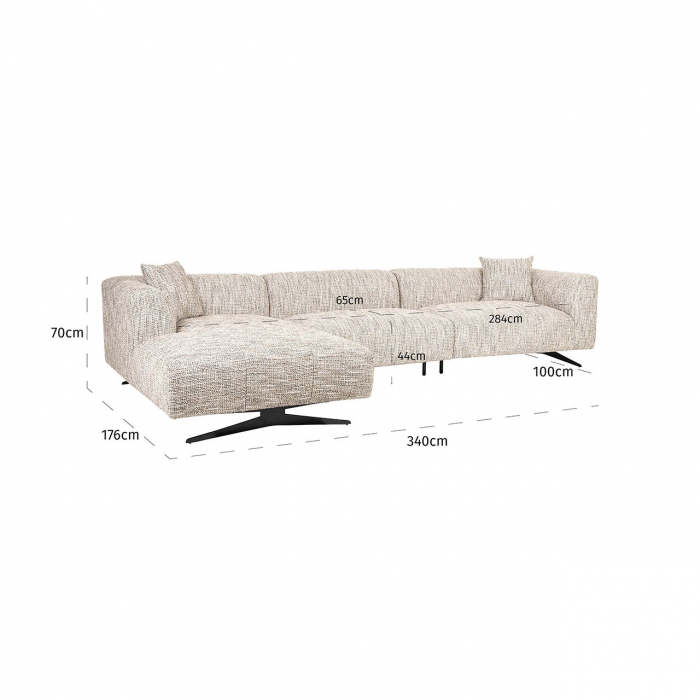 Canapea  Hoxton 3-locuri+ sezlong stanga (Be Trendy 01 Nature) [5]