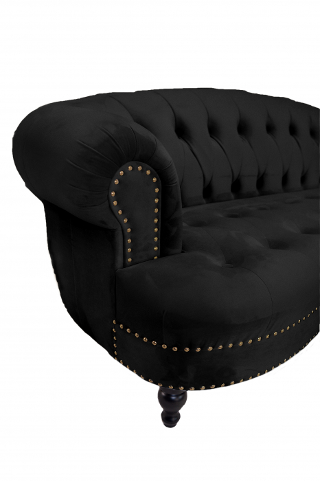 Canapea Clara, Negru, 210x70x80 cm [4]