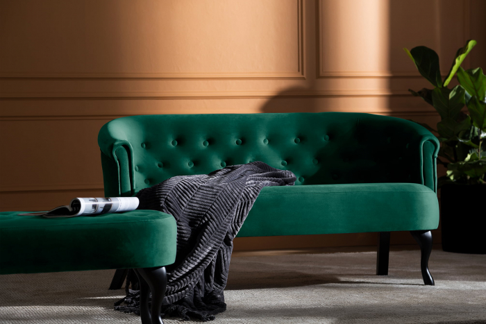 Canapea Mada, Verde inchis, 140x74x68 cm [3]