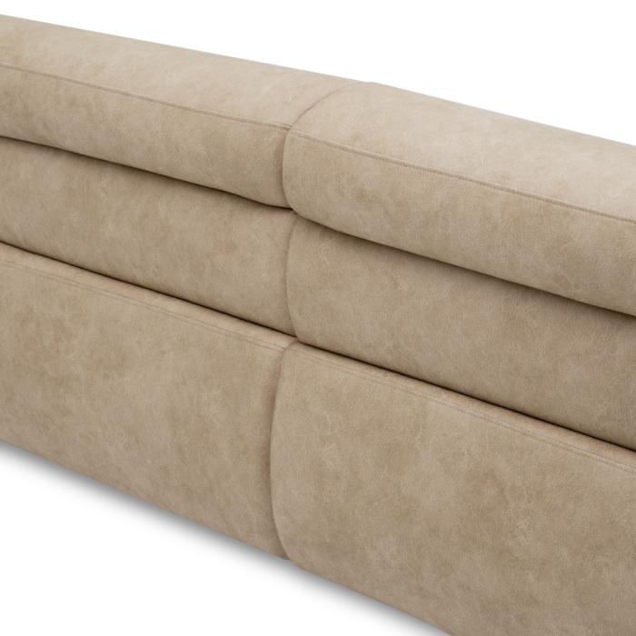 Canapea Marvella imitatie piele valente bej renato ecru |W. 399 | D. 140 | H. 66 | SD. 68 | SW. 392 | SH. 40 | AH. 54 cm [5]