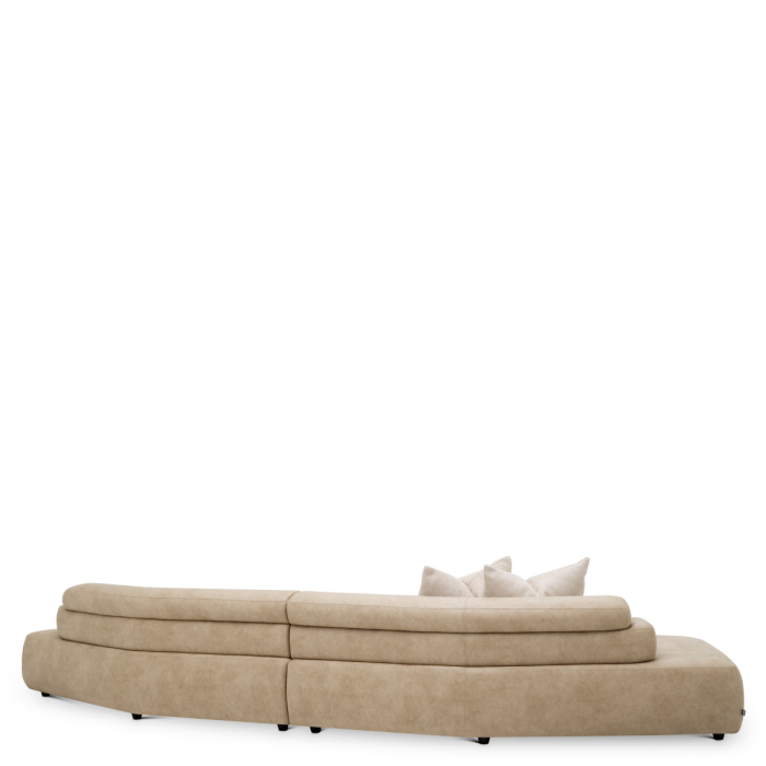 Canapea Marvella imitatie piele valente bej renato ecru |W. 399 | D. 140 | H. 66 | SD. 68 | SW. 392 | SH. 40 | AH. 54 cm [4]