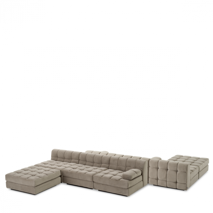 Canapea modulară Dean savona greige velvet - Dreapta, Dims: W. 92 | D. 95 | H. 68 | SD. 69 | SH. 42 | AH. 54  (CM) [6]