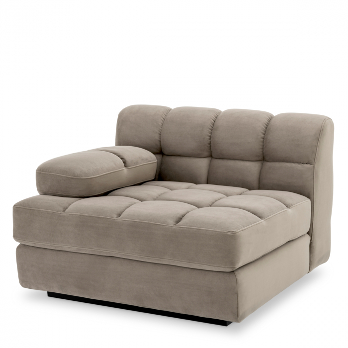 Canapea modulară Dean savona greige velvet - Stânga, Dims: W. 92 | D. 95 | H. 68 | SD. 69 | SH. 42 | AH. 54  (CM) [2]