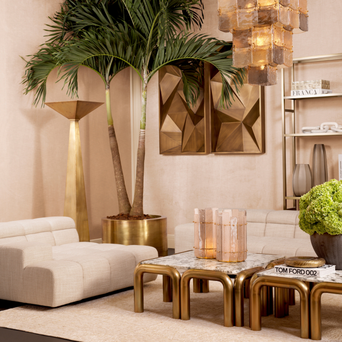 Canapea Modulara Hunter albury bej - Lounge stanga, Dimensiuni: W. 145 | D. 145 | H. 65 | SD. 104.5 | SW. 109 | SH. 39 | AH. 54   [2]