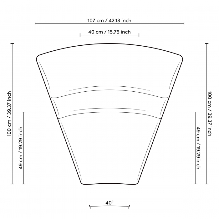 Canapea modulară Lindau colț interior lyssa off-white, Dims: W. 107 | D. 100 | H. 68 | SD. 49 | SH. 42  (CM) [10]