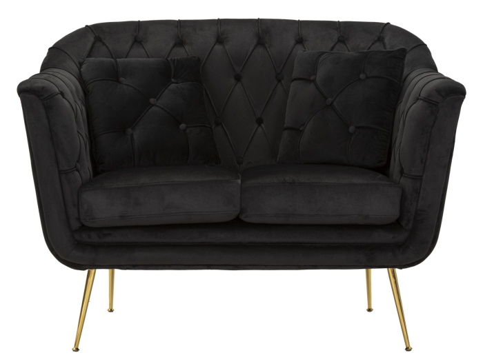 Canapea neagra Budapest cu perne 130x83x91 cm [2]
