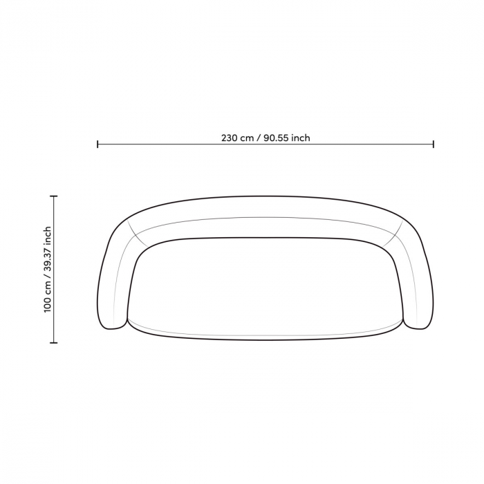 Canapea Novelle lyssa off-white, Dims: W. 230 | D. 92 | H. 65 | SD. 69 | SH. 39 | AH. 60  (CM) [8]