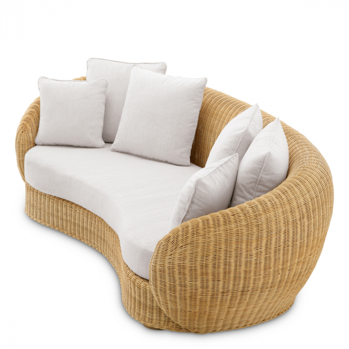 Canapea Rafael natur rattan sentier crem, Dims: W. 240 | D. 110 | H. 84 | SD. 70 | SW. 172 | SH. 41 | AH. 60  (CM) [5]