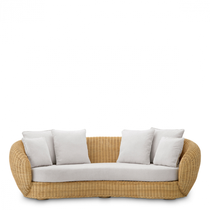 Canapea Rafael natur rattan sentier crem, Dims: W. 240 | D. 110 | H. 84 | SD. 70 | SW. 172 | SH. 41 | AH. 60  (CM) [3]