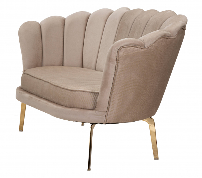 Canapea Vienna Plus, Lemn/Fier/Stofa, Crem/Auriu, 78x136x76 cm [8]