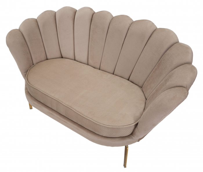Canapea Vienna Plus, Lemn/Fier/Stofa, Crem/Auriu, 78x136x76 cm [7]