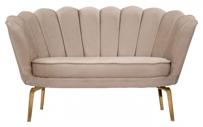 Canapea Vienna Plus, Lemn/Fier/Stofa, Crem/Auriu, 78x136x76 cm [9]