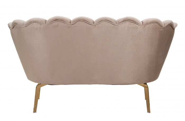 Canapea Vienna Plus, Lemn/Fier/Stofa, Crem/Auriu, 78x136x76 cm [4]