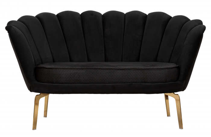 Canapea Vienna Plus, Lemn/Fier/Stofa, Negru/Auriu, 78x136x76 cm [9]
