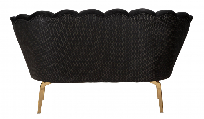 Canapea Vienna Plus, Lemn/Fier/Stofa, Negru/Auriu, 78x136x76 cm [7]