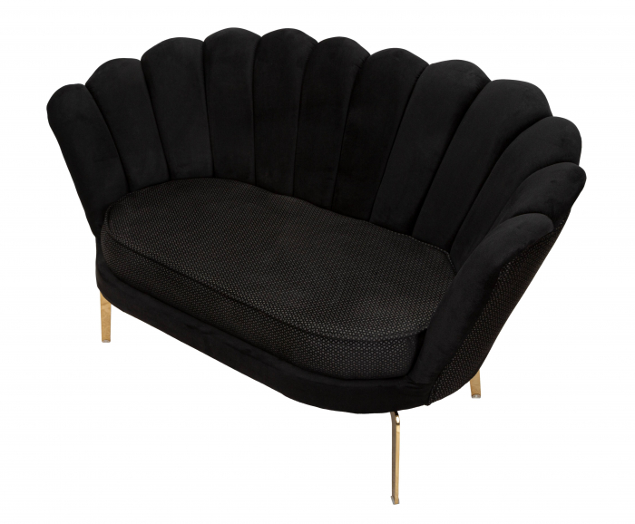 Canapea Vienna Plus, Lemn/Fier/Stofa, Negru/Auriu, 78x136x76 cm [6]