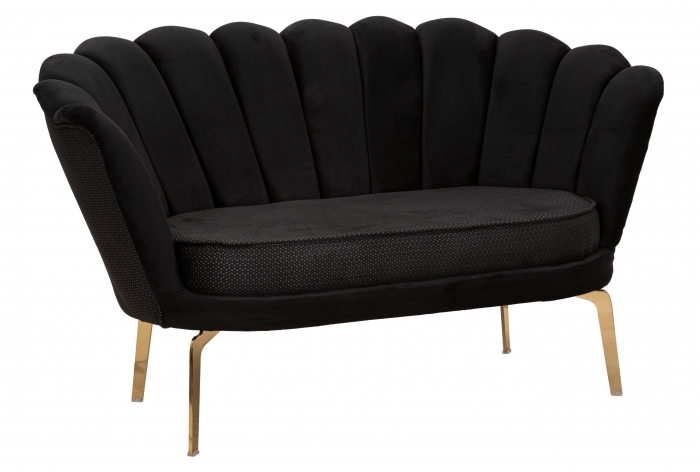 Canapea Vienna Plus, Lemn/Fier/Stofa, Negru/Auriu, 78x136x76 cm [10]