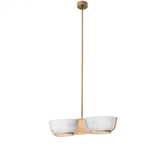 Candelabru, Artos Dublu, finisaj din alamă cu aspect vintage, Dims: W. 67.5 | D. 24.5 | H. 142.5  (CM) [2]