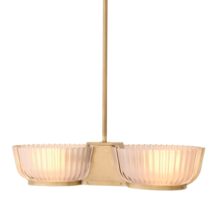 Candelabru, Artos Dublu, finisaj din alamă cu aspect vintage, Dims: W. 67.5 | D. 24.5 | H. 142.5  (CM) [3]