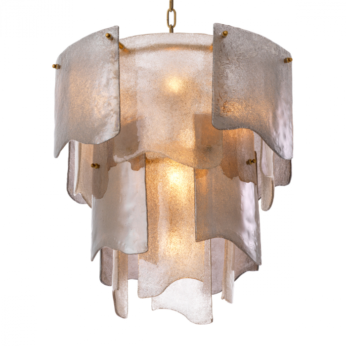 Candelabru, Asinara S sticlă fumurie, finisaj din alamă cu aspect vintage, Dims: Ø 61 | H. 60  (CM) [3]