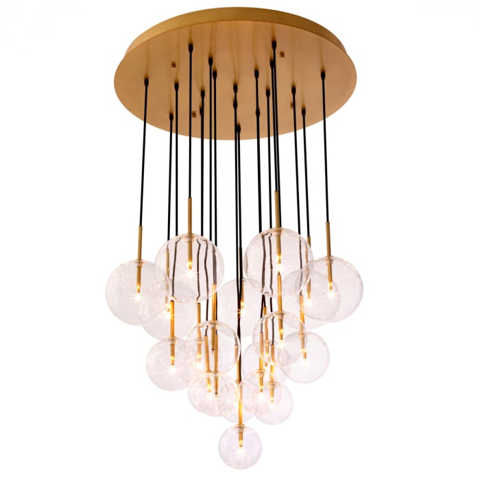 Candelabru, Aulani, finisaj din alamă cu aspect vintage, Dims: Ø 80 | min H. 125 | max H. 200 | Adjustable (CM) [3]