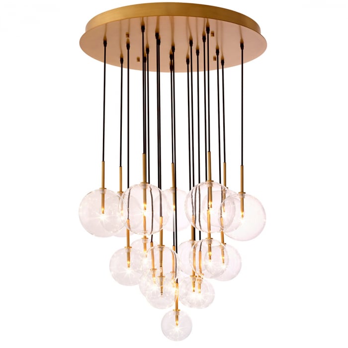 Candelabru, Aulani, finisaj din alamă cu aspect vintage, Dims: Ø 80 | min H. 125 | max H. 200 | Adjustable (CM) [1]