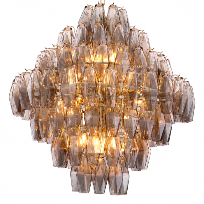 Candelabru, Benini L din sticla fumurie nichelat [4]