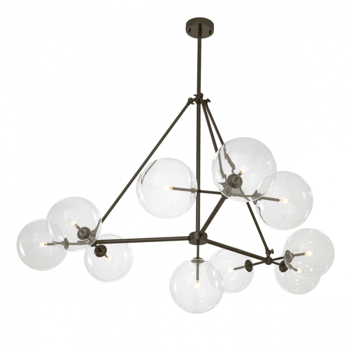 Candelabru, Bermude din sticlă transparentă, finisaj bronz, Dims: Ø 140 | H. 90  (CM) [2]