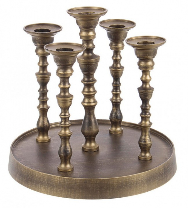 CANDELABRU BRONZ 5MAINI W-BASE H22 [1]