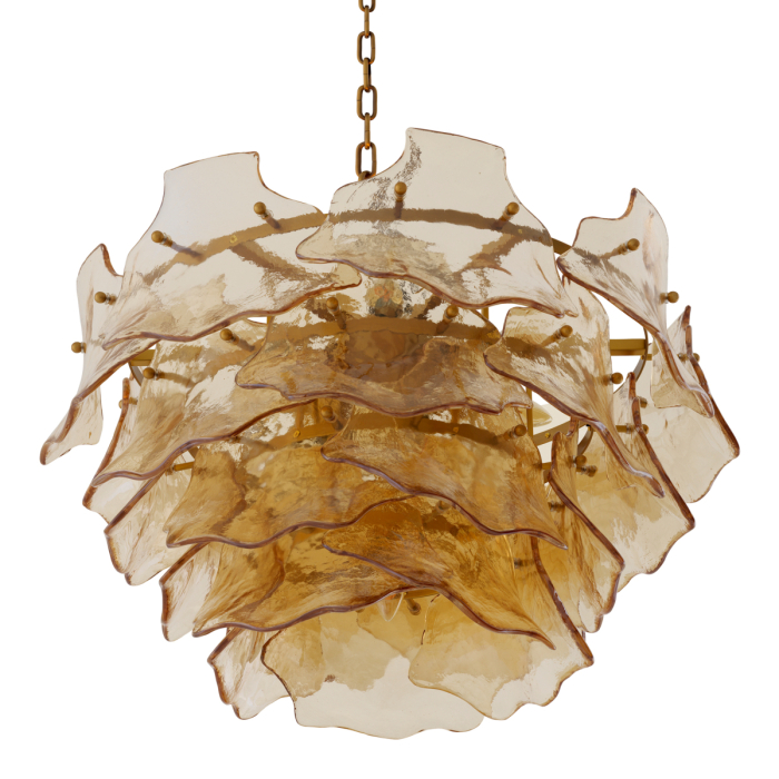 Candelabru Clarendon cu finisaj alama antica, sticla de culoarea sampaniei |Ø 75 | H. 44 cm [4]