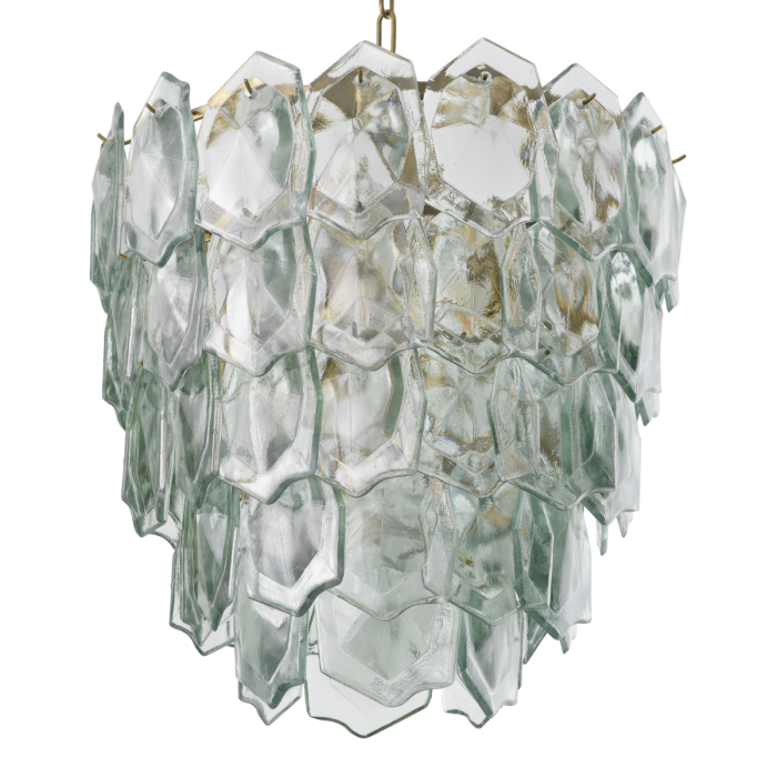 Candelabru Elias cu finisaj vintage din alama si sticla transparenta [4]