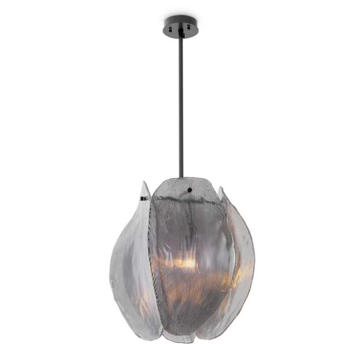 Candelabru Hibis cu finisaj bronz, sticla fumurie [2]