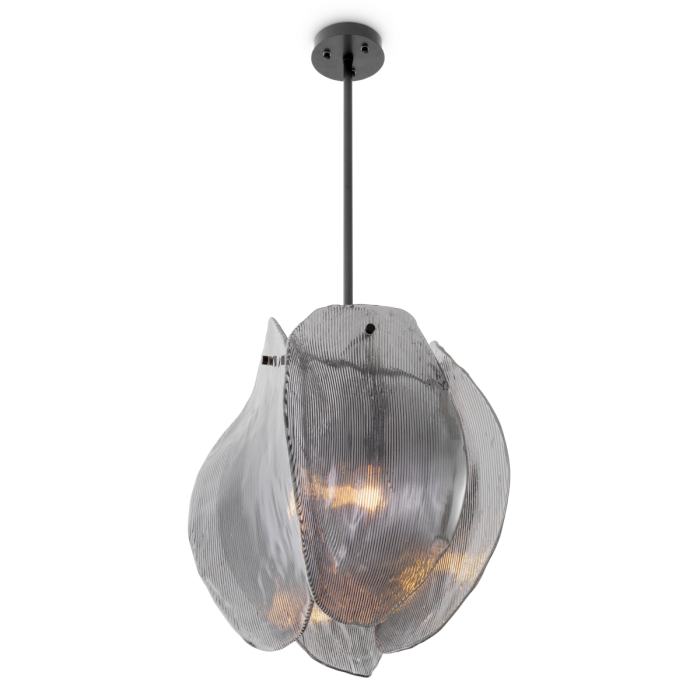 Candelabru Hibis cu finisaj bronz, sticla fumurie [5]