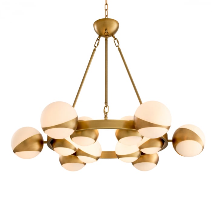 Candelabru, Piazetta, finisaj din alamă cu aspect vintage, Dims: Ø 96 | H. 73  (CM) [8]