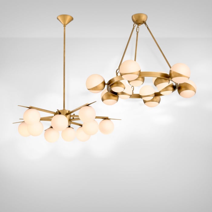 Candelabru, Piazetta, finisaj din alamă cu aspect vintage, Dims: Ø 96 | H. 73  (CM) [2]
